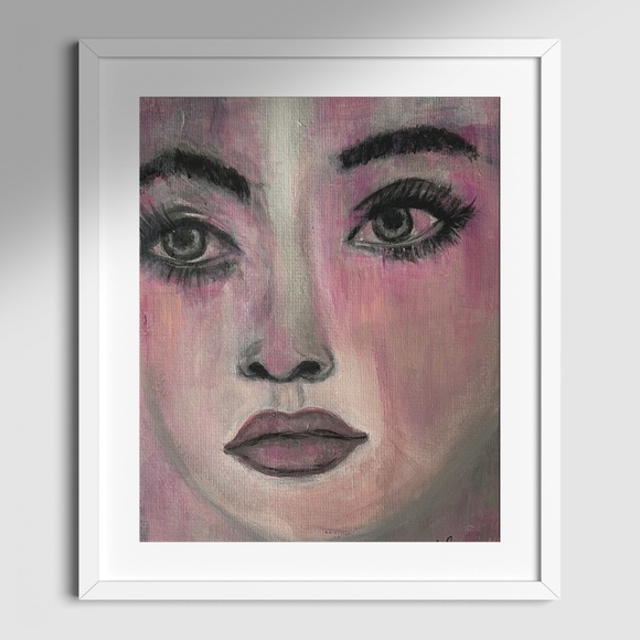 Dreamer - Abstract Acrylic Watercolor Effect Painting of Woman's FaceOriginal